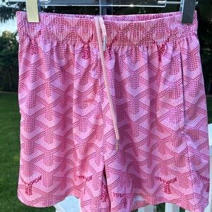 Temptations Pink Athletic Shorts with Chevron Pattern Men’s shorts Size Small.